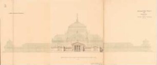 Ausstellungspalast für Berlin Schinkelwettbewerb 1881: Fassade (Ansicht) 1:250