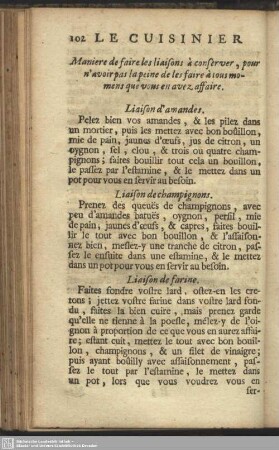 Maniere de faire les liaisons á cnserver, pour n'avoir pas la peine de les faire á tous momens que vous en avez affaire