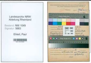 Entnazifizierung Paul Ehlert , geb. 02.03.1904 (Kaufmaennischer Angestellter)