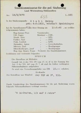 Stahl, Hedwig