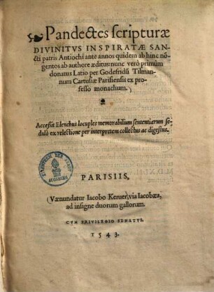 Pandectes scripturae divinitus inspiratae
