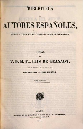 Obras del V. P. M. Fray Luis de Granada. 2