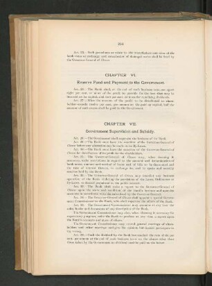 CHAPTER VI. Reserve Fund and Payment to the Government.