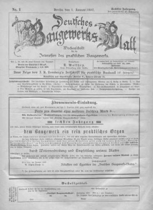 47. Jahrgang. No. 1.