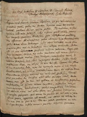 1 lat. Brief, Bremen 7.3.1695