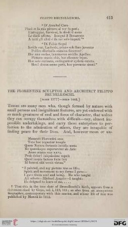 The Florentine sculptor and architect Filippo Brunelleschi