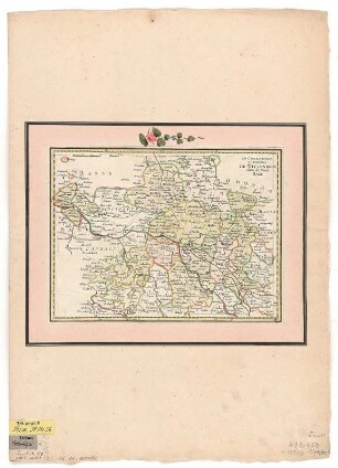 Karte des Konsisturiums Wittenberg, ca. 1:510 000, Kupferstich, 1759 : Le Consistoire et Environs De Wittenberg dans la Haute-Saxe. - [Ca. 1:510 000]. - [Paris] : [LeRouge] , [1759]. - 1 Kt. : Kupferst. ; 27 x 20 cm