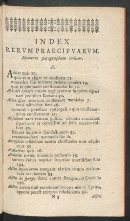 Index Rerum Praecipuarum
