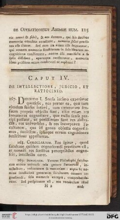 Caput IV: De intellectione, judicio, et ratiocinio