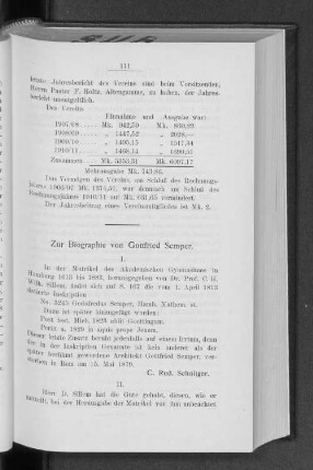 Zur Biographie von Gottfried Semper.