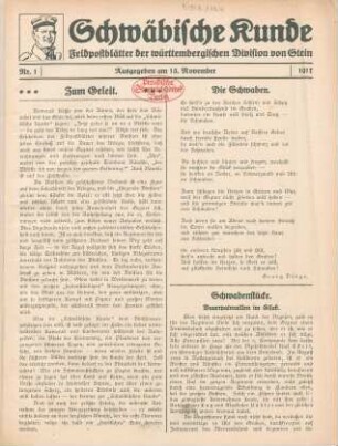 1.1917: Schwäbische Kunde