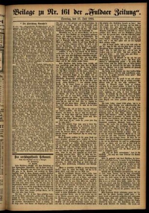 Zweite Ausgabe vom Sonntag, den 17. Juli 1892.