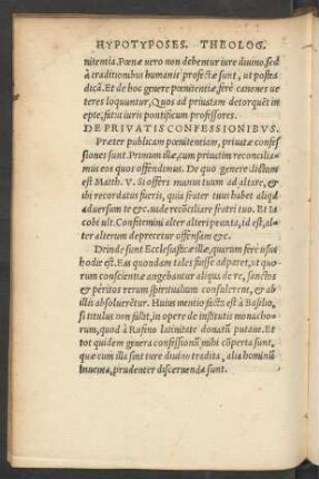 De Privatis Confessionibus.