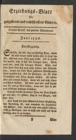 Fünftes Stück, des zweiten Bändchens
