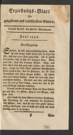 Fünftes Stück, des zweiten Bändchens