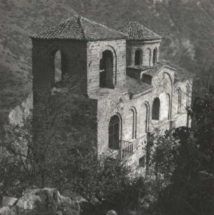 Assenowgrad bei Plovdiv, Bulgarien. Burg des Zaren Ivan Assen II. Kirche (13. Jh.)