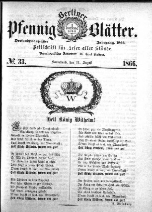 No. 33, Sonnabend, den 11. August