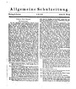 Ueber den Linos : (Fortsetzung) ; (Beschluss folgt)
