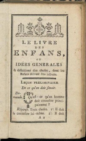 Leçon preliminaire. De ce qu´on doit favoir.