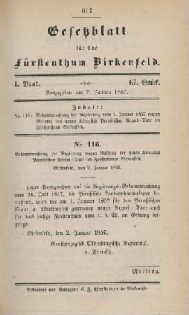 7. Januar-16. December 1857 = 67.-103. Stück