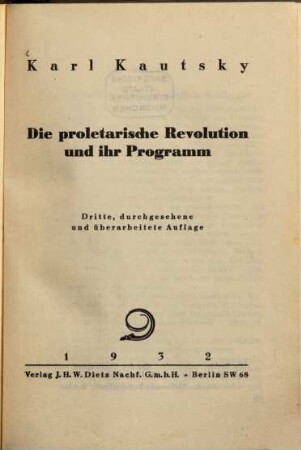 Die proletarische Revolution und ihr Programm
