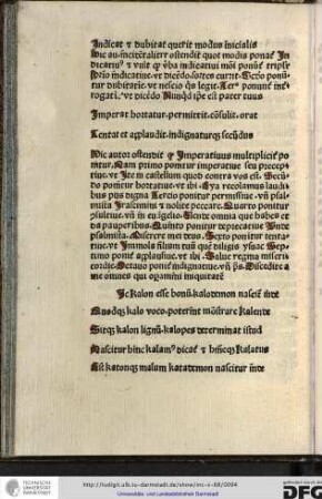 Hic autor ostendit quod imperativus multipliciter ponitur, nam primo ponitur imperative seu preceptive ut Ite in castellum...