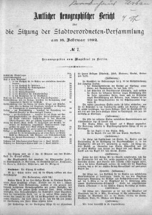 No. 7, 18. Februar 1892