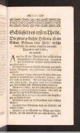 Schlüssel des ersten Theils.
