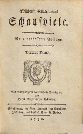 Willhelm Shakespears Schauspiele, 4. [Der Liebe Müh ist umsonst. Das Wintermärchen]