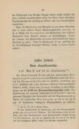 Sechster Abschnitt. Vom Familienrathe.