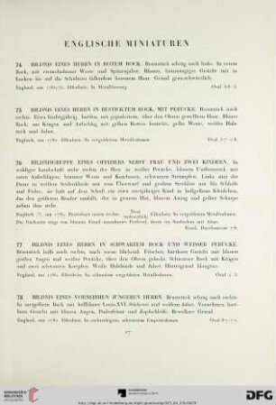 Englische Miniaturen (Nr. 74-91)