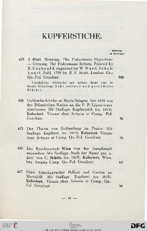 Kupferstiche (Nr. 423-439)