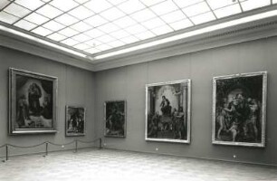 Dresden. Albertinum. Ausstellung "Ausgewählte Werke Alter und Neuer Meister", 1988/1989. Raumaufnahme "Italienische Meister"