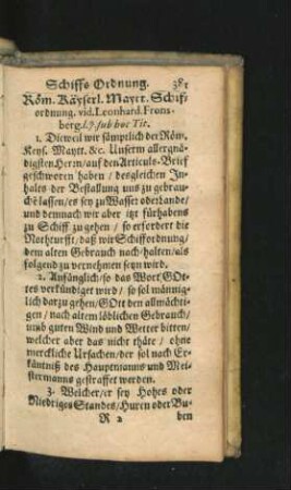 Röm. Kayserl. Mayst. Schiffs Ordnung.