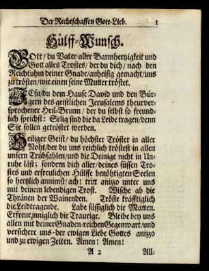 Hülff-Wunsch.