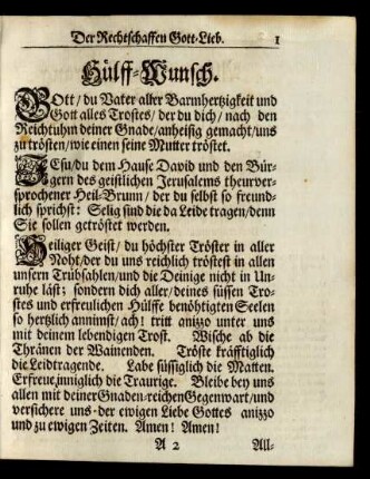 Hülff-Wunsch.