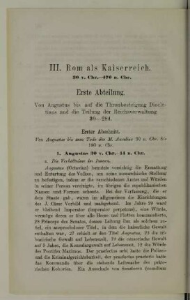 III. Rom als Kaiserreich 30 v. Chr. - 476 n. Chr.