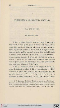 5.Ser.3.1892: Conferenze di archeologia cristiana : (anno XVII 1891-1892)