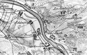 Nünchritz-Leckwitz. Situationskarten von den Kriegsschauplätzen des 7jährigen Krieges, Bl. 1 Torgau, 1805 (Sign.: VIII 57)