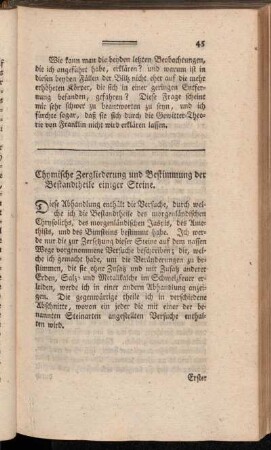 Chymische Zergliederung und Bestimmung der Bestandtheile einiger Steine