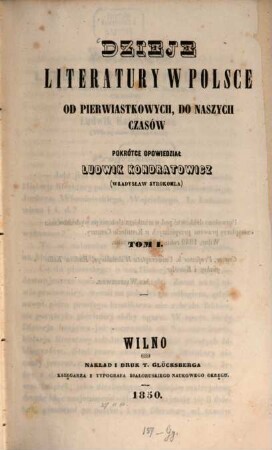 Dzieje literatury w Pǒlsce, 1