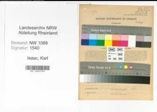 Entnazifizierung Karl Isaac , geb. 27.10.1895 (Unterbrandmeister)