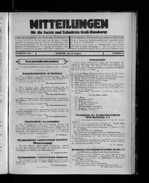 Jahrgang 1931, Hamburg, den 16. August, Nummer 33