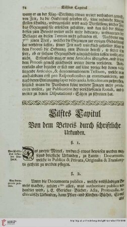 Eilftes Capitul.Von dem Beweis durch schriftliche Urkunden