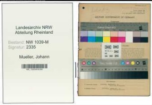 Entnazifizierung Johann Mueller , geb. 03.08.1904 (Schirmmacher)