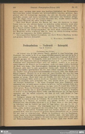 Probearbeiten, Probezeit, Reisegeld