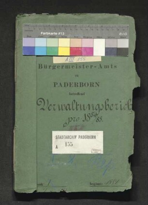 Verwaltungsbericht für 1884/85
