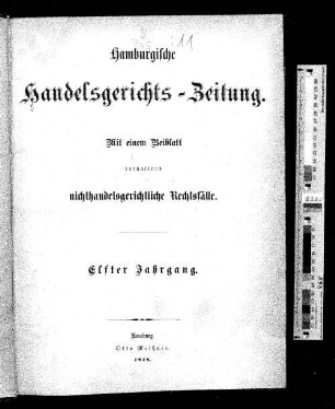 11.1878: Hamburgische Handelsgerichts-Zeitung