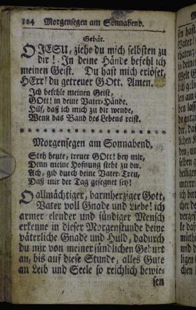 Morgensegen am Sonnabend. - Betrachtung, Wie die Busse muss beschaffen seyn, und was dazu gehöre.