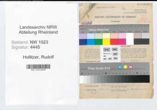 Entnazifizierung Rudolf Hollitzer , geb. 02.07.1911 (Polizeibeamter)